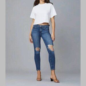 DL1961 Size 26 Florence Skinny Instasculpt Ankle Blue Nova Distressed Denim